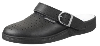 77030 ABEBA Clog Arbeitsschuhe Küchenschuhe ohne Schutzkappe schwarz perforiert Mikrofaser OB SRC Größe 35 - 47
